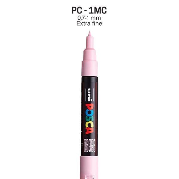 Posca pc-1m light pink - lyserød posca tusch Pc-1m