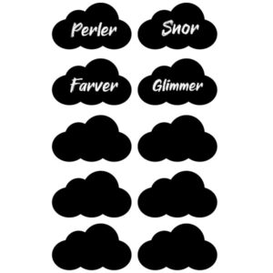 Tavlefolie labels skyer - Tavlefolie og stickers til glas og krukker