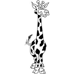 Wallsticker giraf - Sød og sjov giraf i streg til væggen i børneværelset