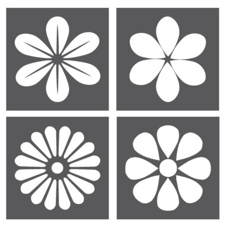 Maleskabelon blomster - Stort udvalg af maleskabeloner i pakker med forskellige motiver