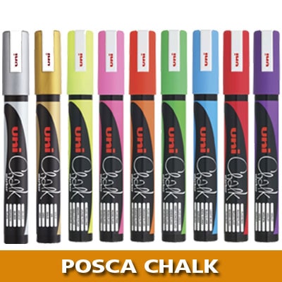 Posca chalk marker - Stort udvalg af farver og stregbredder hos Onkel David