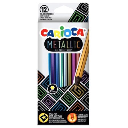 Metallic farveblyanter til børn - Flotte metallic farveblyanter fra Carioca
