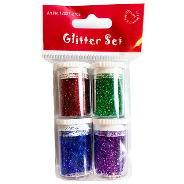 Glitter drys julefarver - hobbymaterialer til børn