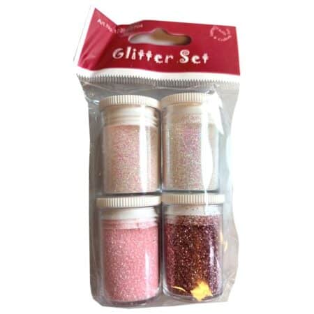 Glitter drys pink nuancer - hobbymaterialer til børn