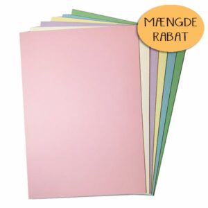 Kartonpakke A4 pastelfarver - mængde rabat på hobbymaterialer