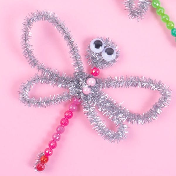 Chenille glitter sølv - Hobby til børn