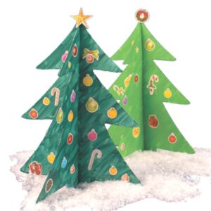 Juletræer i pap til DIY - Hobby til børn